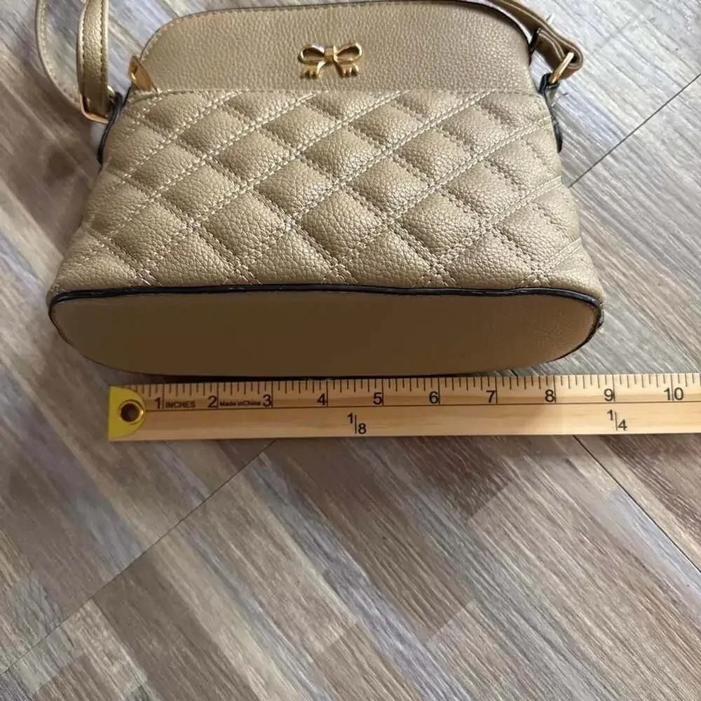 Cream Quilted Crossbody Bag With 1160